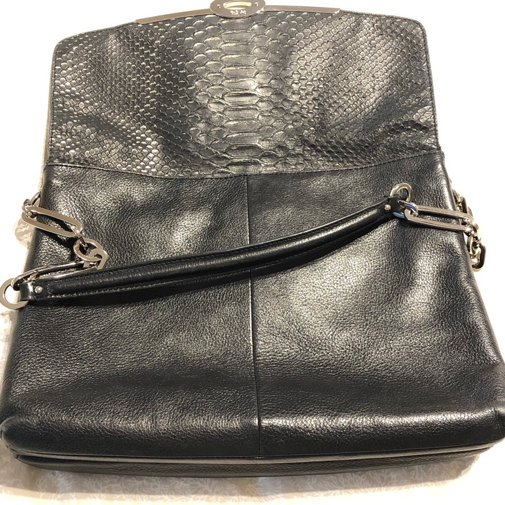 Coach Madison Black Python / Leather Shoulder Bag - image 3
